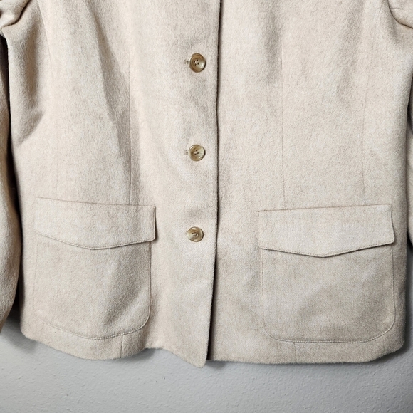 Talbots Petite Vintage 100% Camel Hair Tan Buttonfront Office Jacket-Size 12P - Picture 2 of 8
